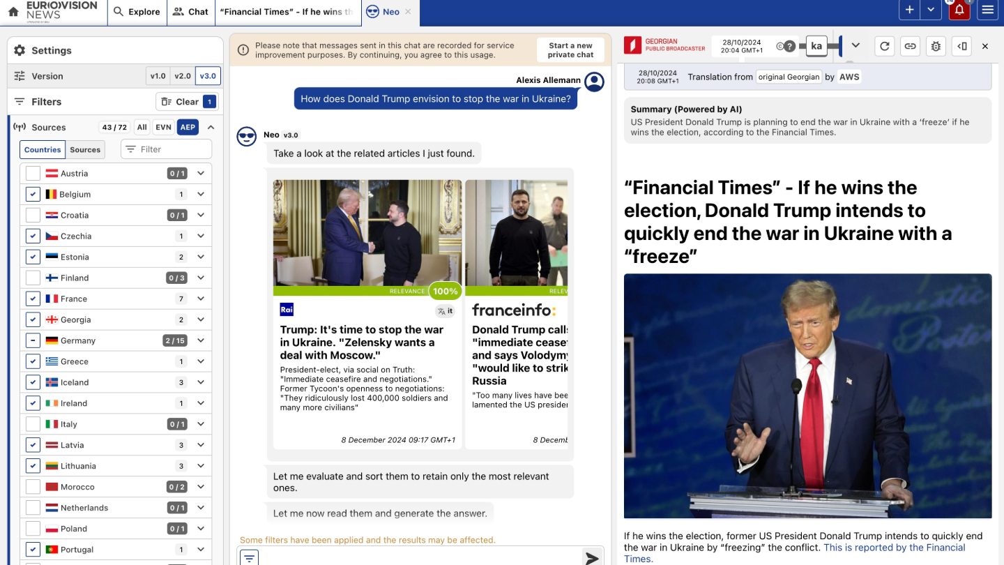 EBU Neo - a sophisticated multilingual chatbot for a trusted news ...